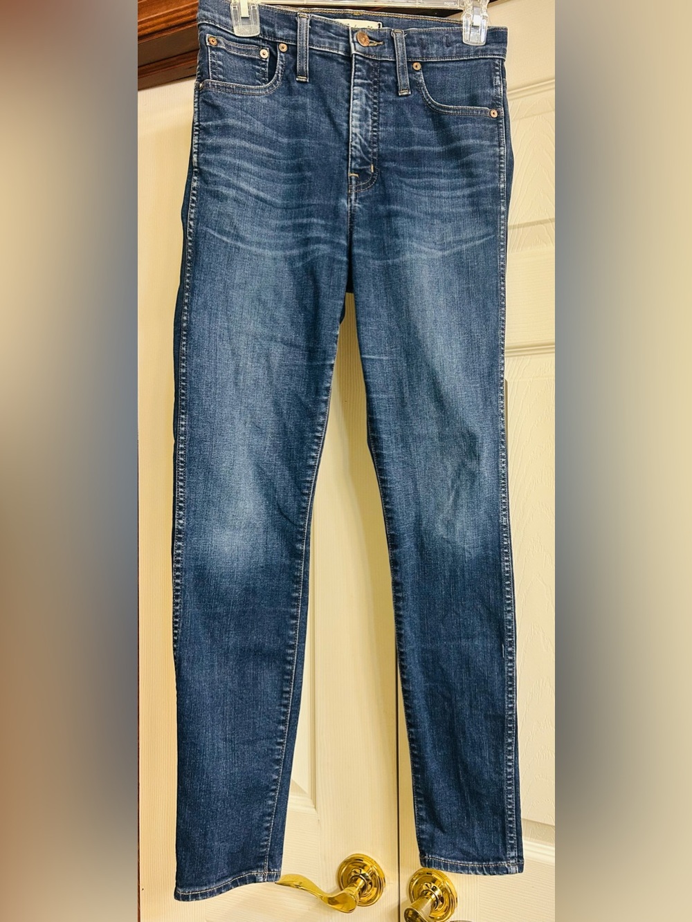 Madewell 10” High Riser Skinny Skinny Jeans in Dark Blue Wash